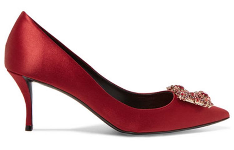 Order (W) ロジェヴィヴィエ フラワーストラス サテンレッドハイヒール RVW41417620RS0R602