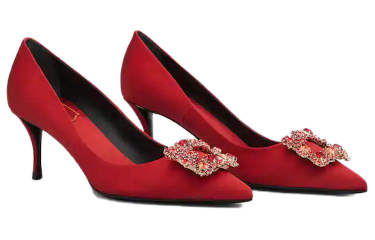 Details for (W) ロジェヴィヴィエ フラワーストラス サテンレッドハイヒール RVW41417620RS0R602