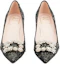Shop (Women) Roger Vivier Flower Strass Buckle Piping High Heels 'Elegant Black' RVW41428200QGRB999