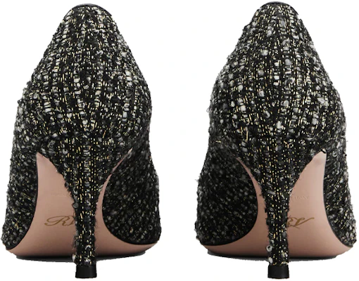 (Women) Roger Vivier Flower Strass Buckle Piping High Heels 'Elegant Black' RVW41428200QGRB999 Purchase (Women) Roger Vivier Flower Strass Buckle Piping High Heels 'Elegant Black' RVW41428200QGRB999