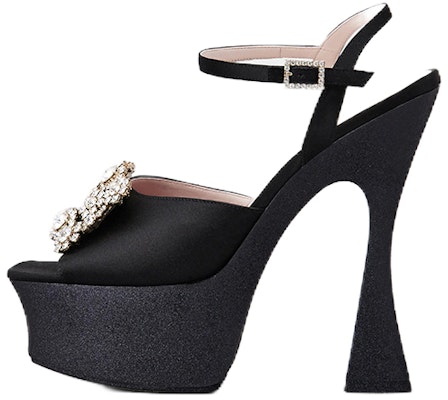 (W) Sandal Bertapak Roger Vivier Flower Strass Buckle 'Black Satin' RVW66230280RS0B999 Buy (W) Sandal Bertapak Roger Vivier Flower Strass Buckle 'Black Satin' RVW66230280RS0B999