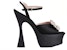 (W) Sandal Bertapak Roger Vivier Flower Strass Buckle 'Black Satin' RVW66230280RS0B999