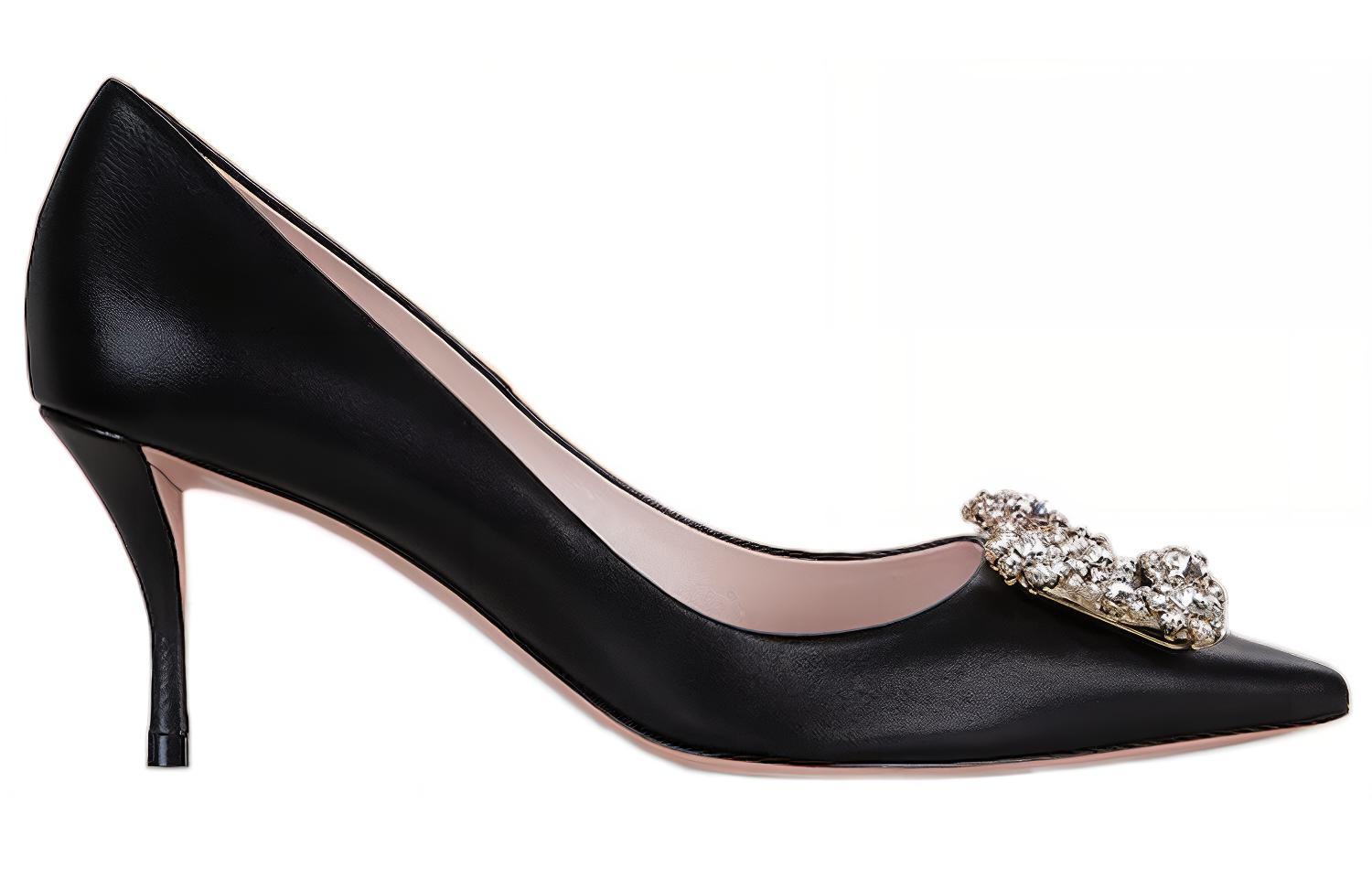 (W) Roger Vivier Flower Strass High Heels 'Black Crystal Buckle' 圖 2