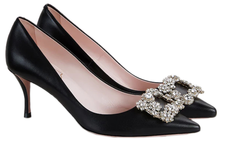 (W) Roger Vivier Flower Strass High Heels 'Black Crystal Buckle' 圖 3