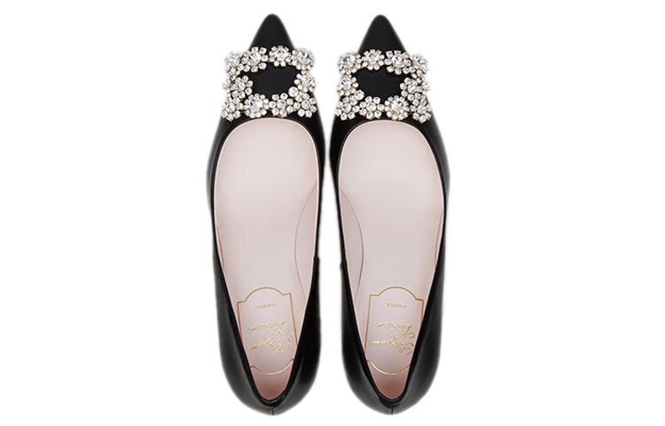 (W) Roger Vivier Flower Strass High Heels 'Black Crystal Buckle' 圖 4
