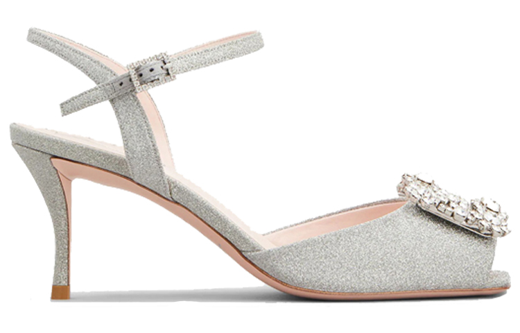 (W) Roger Vivier Flower Strass High Heels 'Silver Satin Buckle' 圖 2