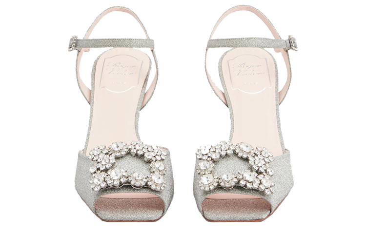 (W) Roger Vivier Flower Strass High Heels 'Silver Satin Buckle' 圖 3