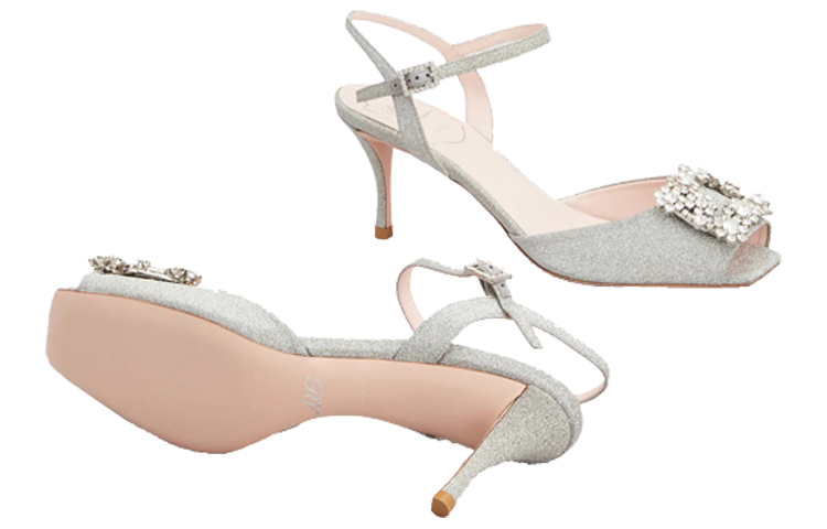 (W) Roger Vivier Flower Strass High Heels 'Silver Satin Buckle' 圖 7