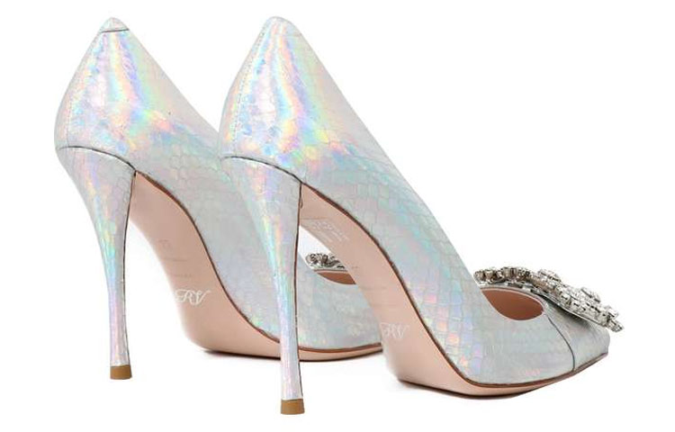 (W) Roger Vivier Flower Strass Pumps 'Silver Buckle' 圖 5