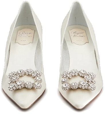 (W) Roger Vivier 花卉水钻缎面高跟鞋 '米色' RVW41417620RS0C001 Order (W) Roger Vivier 花卉水钻缎面高跟鞋 '米色' RVW41417620RS0C001