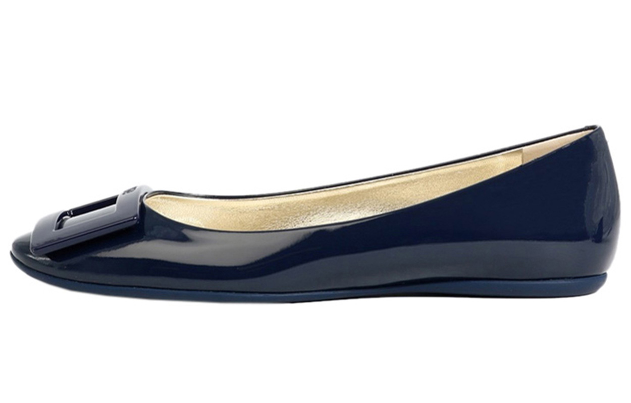 (W) Roger Vivier Gommette Patent Flat 'Dark Blue'