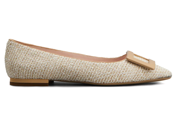 (W) Roger Vivier Gommettine 'Beige Patent Buckle Ballet Flats' 圖 2