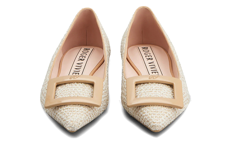 (W) Roger Vivier Gommettine 'Beige Patent Buckle Ballet Flats' 圖 4