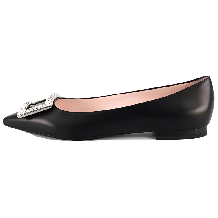(W) Roger Vivier Gommettine 'Black Crystal Buckle'