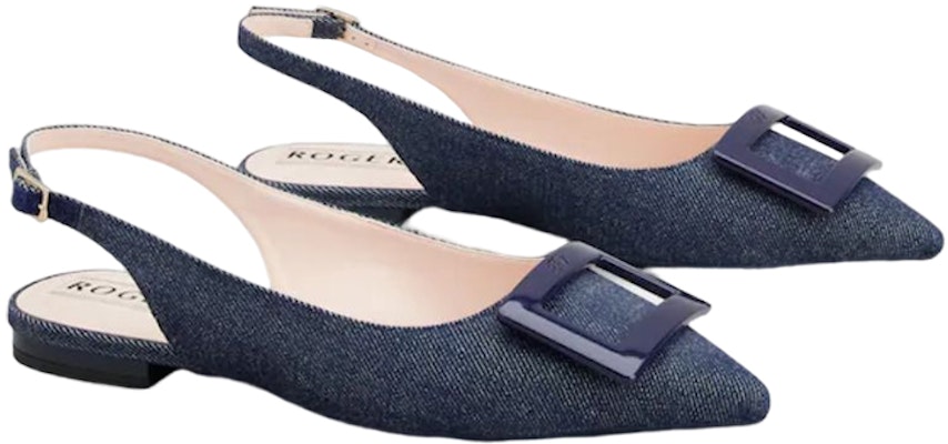 (Women) Roger Vivier Gommettine 'Blue Denim Ballet Flats' RVW57531330EMNU820 Order (Women) Roger Vivier Gommettine 'Blue Denim Ballet Flats' RVW57531330EMNU820