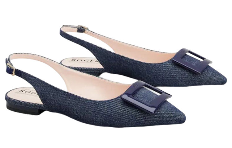 Order (W) Roger Vivier Gommettine 'Sepatu Balerina Denim Biru' RVW57531330EMNU820