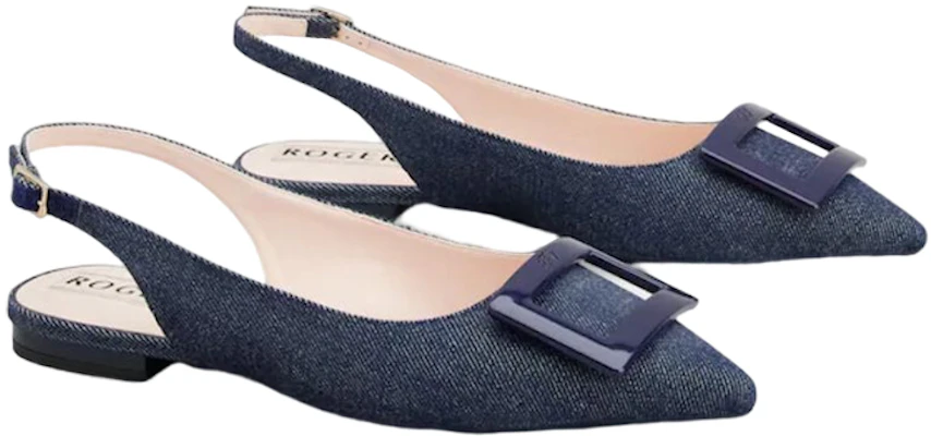(W) Roger Vivier Gommettine ''Blaue Denim Ballerinas'' RVW57531330EMNU820 Order (W) Roger Vivier Gommettine ''Blaue Denim Ballerinas'' RVW57531330EMNU820