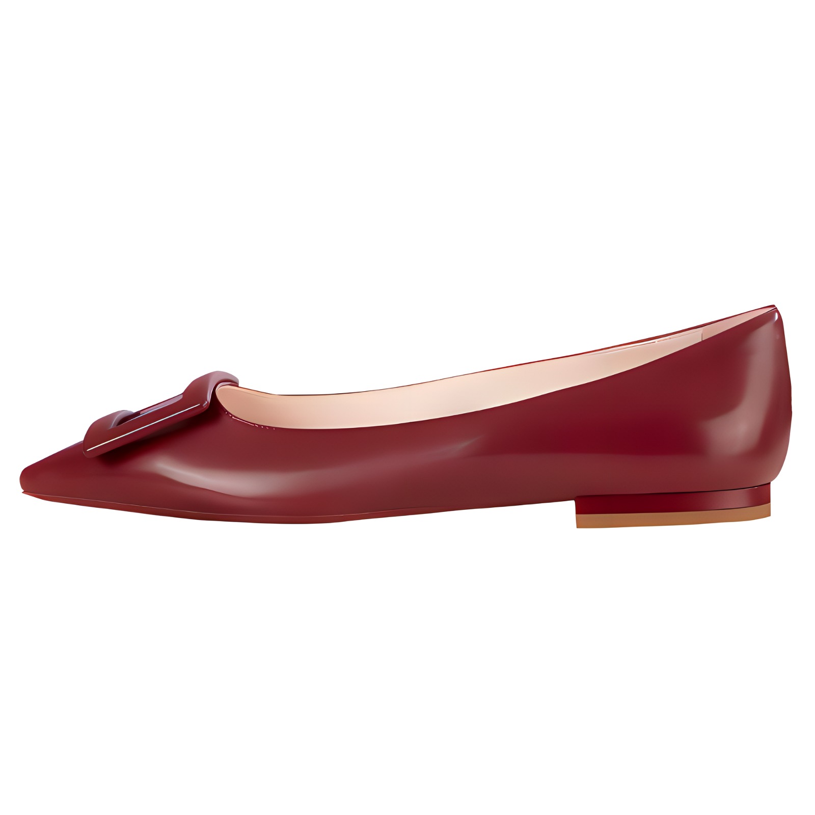 (W) Roger Vivier Gommettine 'Burgundy Ballet Flats'