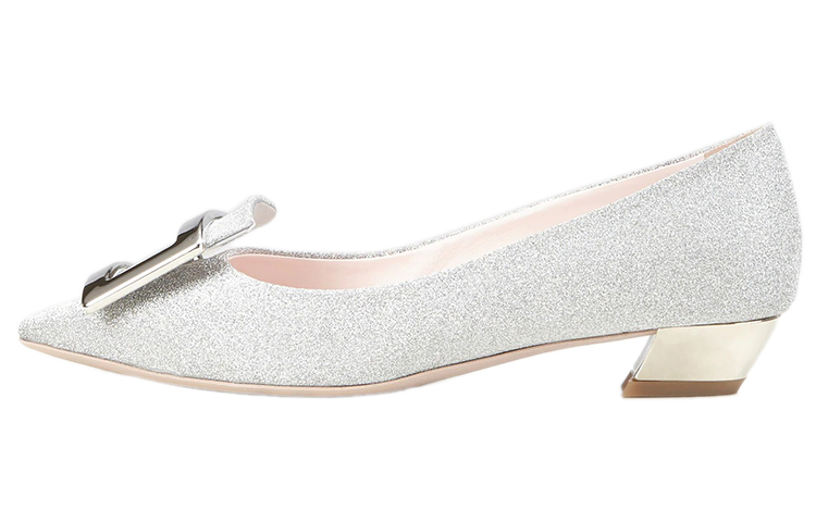 (Women) Roger Vivier Gommettine 'Metal Buckle Silver Ballet High Heels' RVW50823436JO1B200