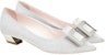 (Women) Roger Vivier Gommettine 'Metal Buckle Silver Ballet High Heels' RVW50823436JO1B200