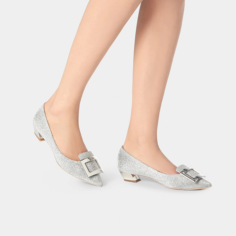 Purchase (W) Roger Vivier Gommettine 'Tacones Altos Plateados con Hebilla Metálica' RVW50823436JO1B200