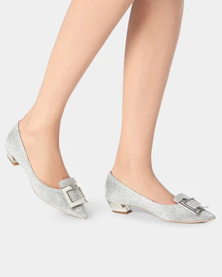 (W) Roger Vivier Gommettine 'Tacones Altos Plateados con Hebilla Metálica' RVW50823436JO1B200 Purchase (W) Roger Vivier Gommettine 'Tacones Altos Plateados con Hebilla Metálica' RVW50823436JO1B200