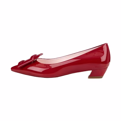(W) Roger Vivier Gommettine 'Red Ballet Mid Heel'