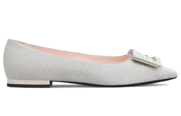(W) Roger Vivier Gommettine 'Silver Buckle Ballet Flats' 圖 2