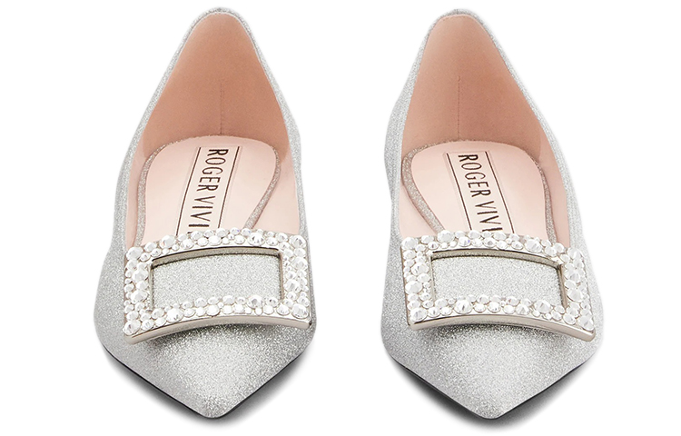 (W) Roger Vivier Gommettine 'Silver Buckle Ballet Flats' 圖 3