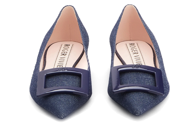 (W) Roger Vivier Gommettine Ballerina Flats 'Blue Denim Buckle' 圖 4