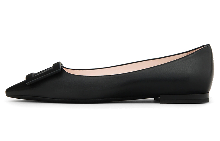 (Women) Roger Vivier Gommettine Ballet Flats 'Black Leather' RVW57527920NK0B999
