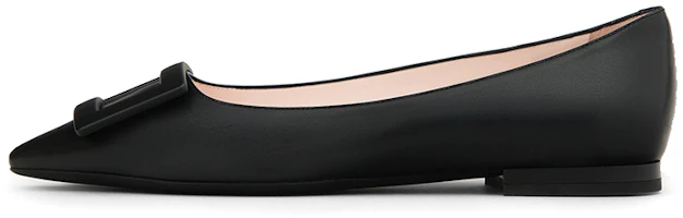(Women) Roger Vivier Gommettine Ballet Flats 'Black Leather' RVW57527920NK0B999 (Women) Roger Vivier Gommettine Ballet Flats 'Black Leather' RVW57527920NK0B999
