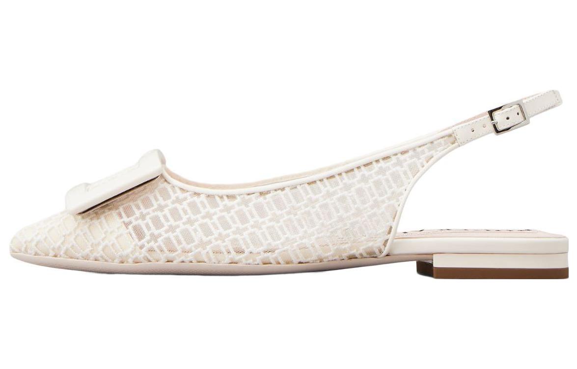 (Women) Roger Vivier Gommettine Buckle Flats 'White' RVW57533540SJFC019