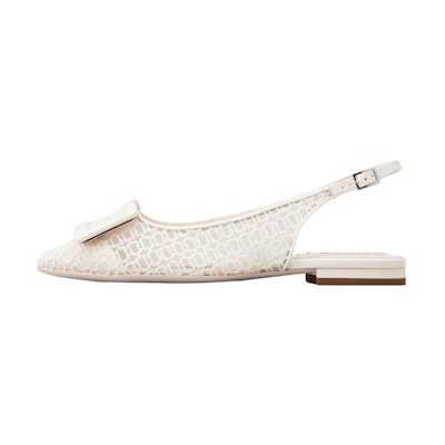 (W) Roger Vivier Gommettine Buckle Flats 'White'