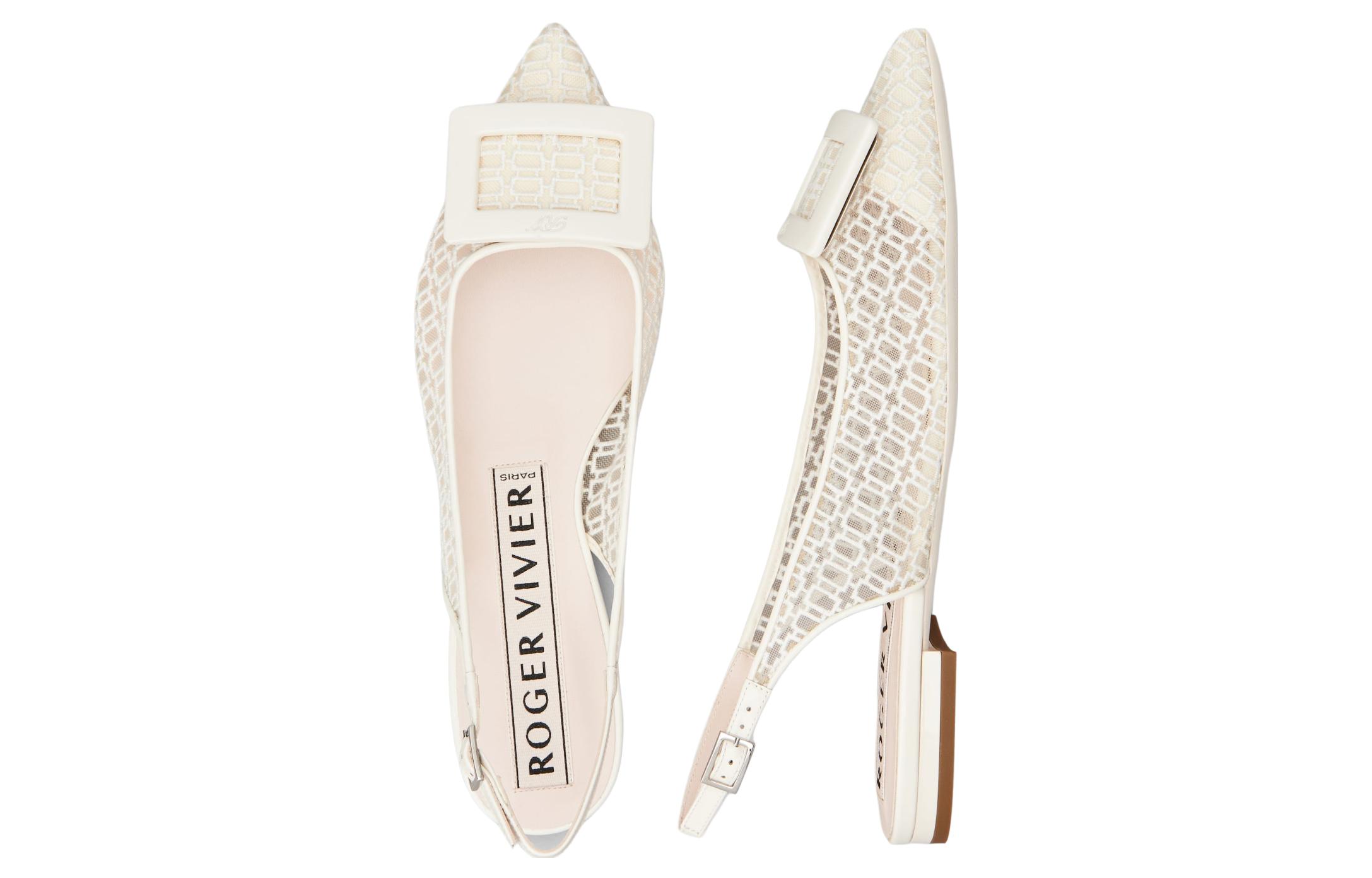 Order (W) Roger Vivier Gommettine Ballerine con Fibbia ''Bianco'' RVW57533540SJFC019
