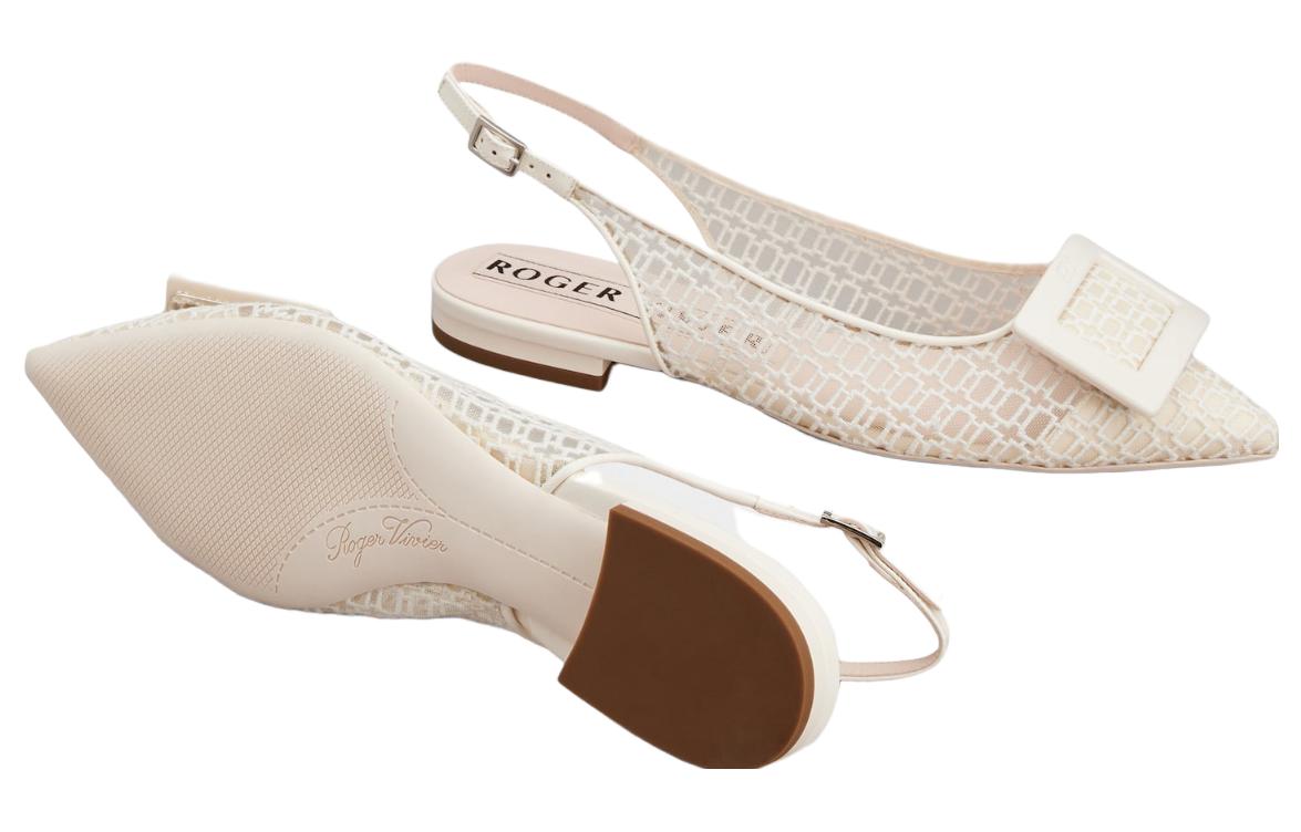 Shop (W) Roger Vivier Gommettine Ballerine con Fibbia ''Bianco'' RVW57533540SJFC019