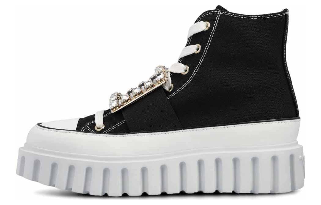 (W) Roger Vivier High-Top Canvas 'Black CMFT'