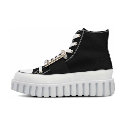 (W) Roger Vivier High-Top Canvas 'Black CMFT'