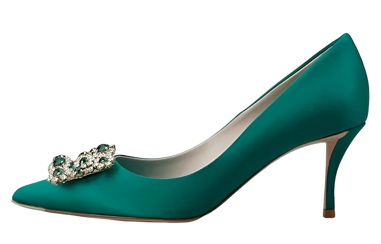 (W) Roger Vivier High Heel 'Green Satin'
