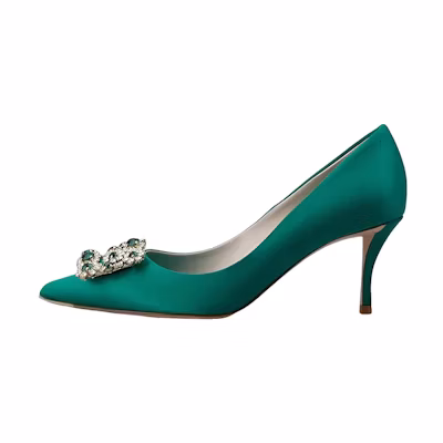 (W) Roger Vivier High Heel 'Green Satin'