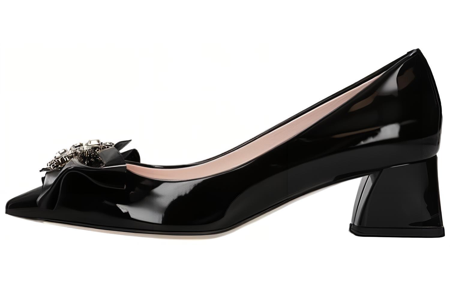 (W) Roger Vivier High Heels 'Black Patent Leather Bow'