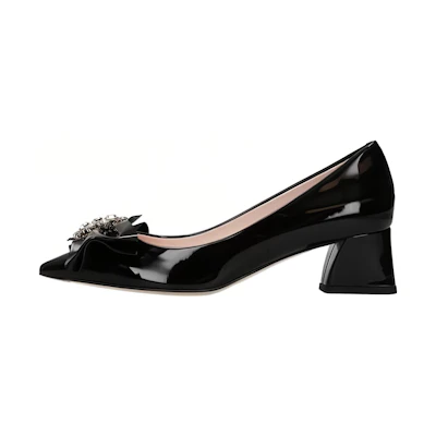 (W) Roger Vivier High Heels 'Black Patent Leather Bow'