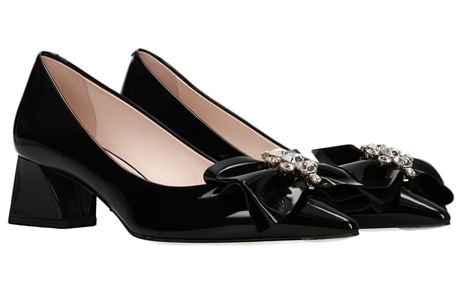(W) Roger Vivier High Heels 'Black Patent Leather Bow' 圖 3