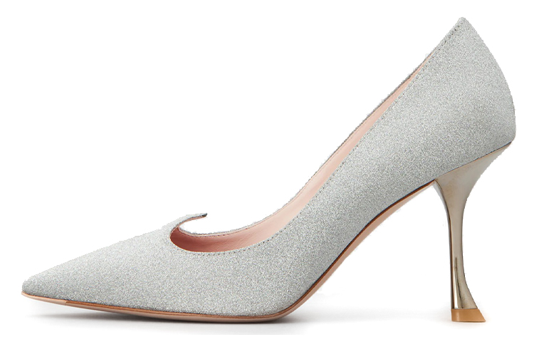 (W) Roger Vivier I Love Vivier 85 Heeled Pumps Glittered 'Silver'