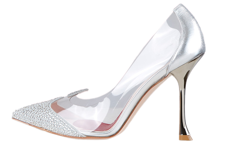 (W) Roger Vivier I Love Vivier PVC High Heels 'Silver Crystal'
