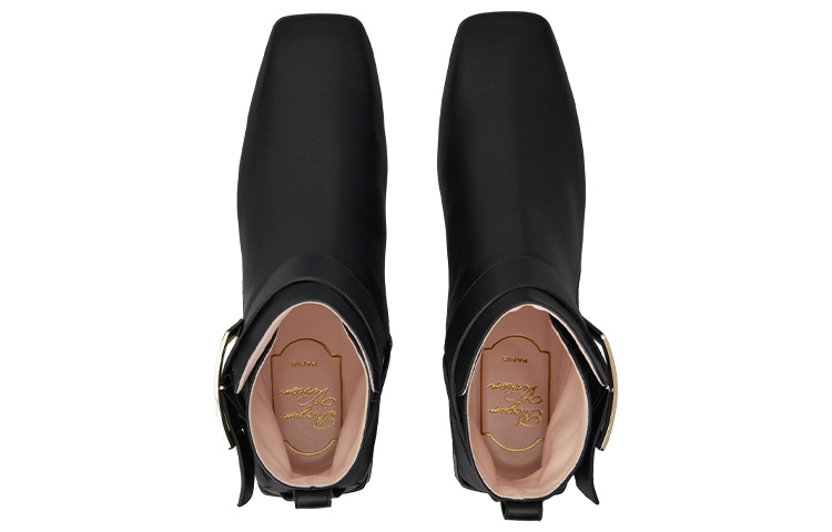 (W) Roger Vivier Leather 'Metal Buckle Ankle Boot - Black' 圖 3