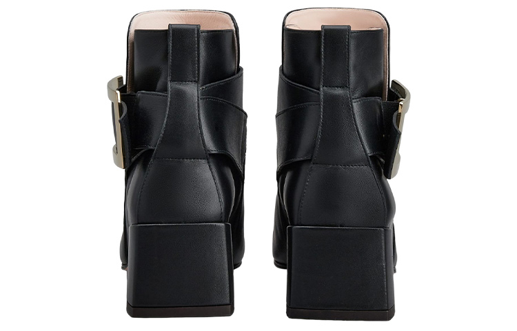 (W) Roger Vivier Leather 'Metal Buckle Ankle Boot - Black' 圖 4