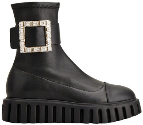 (Women) Roger Vivier Leather Ankle Boot 'Crystal Buckle Black' RVW64633870E4JB999 Order (Women) Roger Vivier Leather Ankle Boot 'Crystal Buckle Black' RVW64633870E4JB999