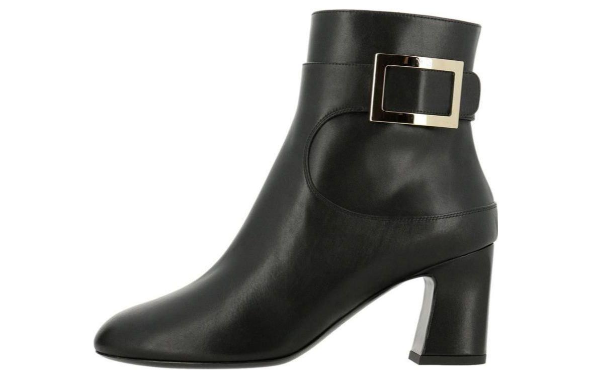(W) Roger Vivier Leather Ankle Boots 6.5cm 'Classic Black'