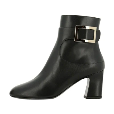 (W) Roger Vivier Leather Ankle Boots 6.5cm 'Classic Black'